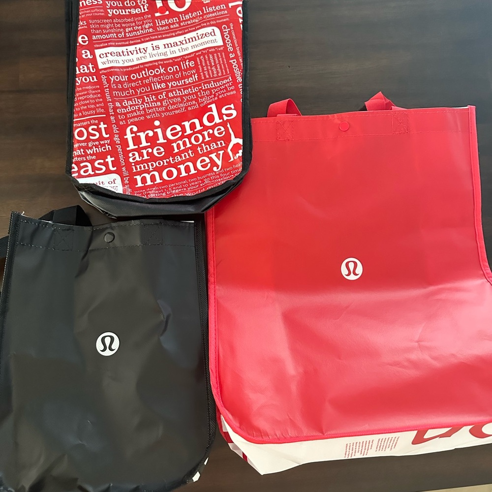 LuLuLemon Totes - 1 large and 2 small